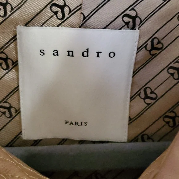 Sandro Paris Trench Coat With Removable Chain Size S NWT'S - Picture 11 of 15
